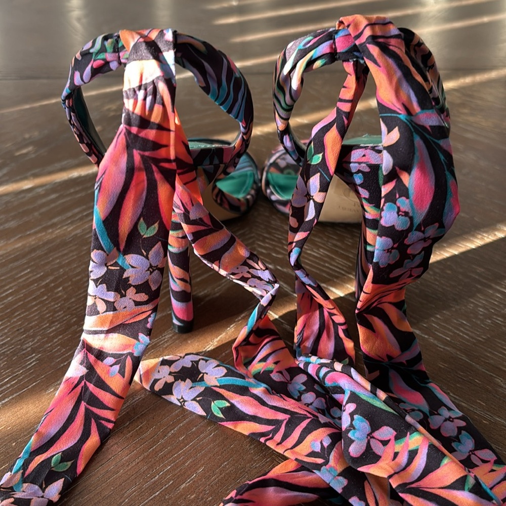 Colorful Floral High Heel Sandals - Picture 12 of 16